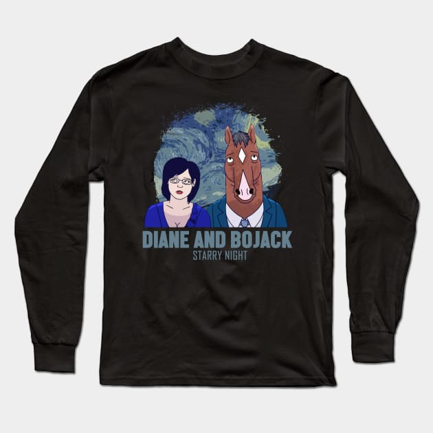 bojack and diane starry night Long Sleeve T-Shirt by Dami BlackTint